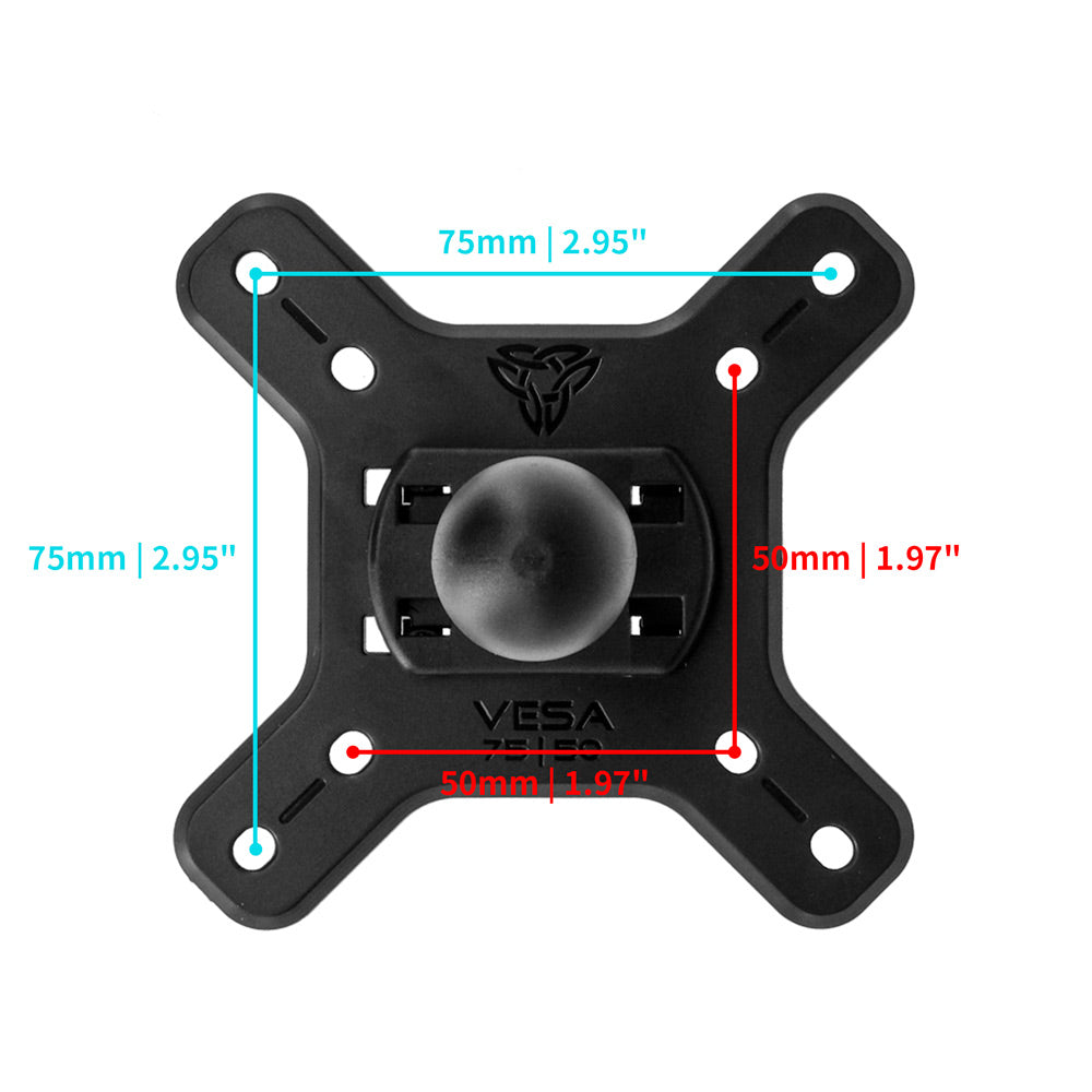 VSA-P35 | Motorcycle Tool Free Installation Handlebar VESA Mount ( 75x75mm | 50x50mm ) | ⌀22-32mm | Design for Tablet
