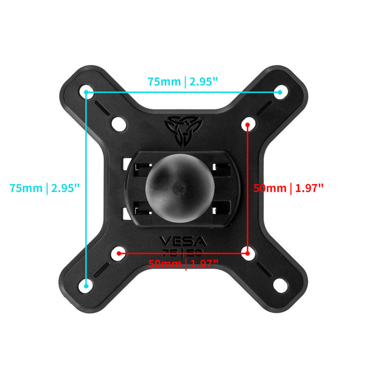 VSA-P35 | Motorcycle Tool Free Installation Handlebar VESA Mount ( 75x75mm | 50x50mm ) | ⌀22-32mm | Design for Tablet