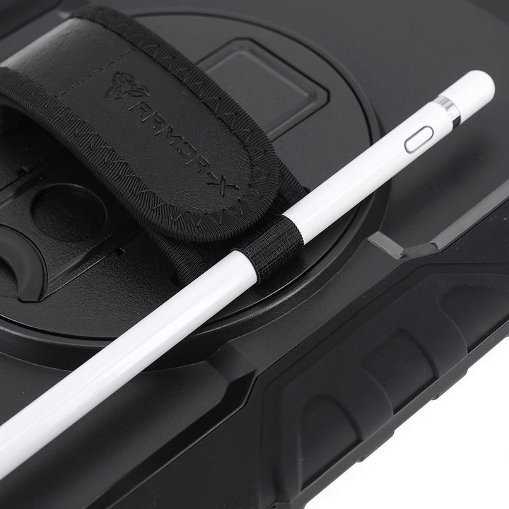 GEN-SS-X710 | Samsung Galaxy Tab S10 FE SM-X520 X526 X528 / S10 Lite SM-X400 X406 | Rainproof military grade rugged case with hand strap and kick-stand