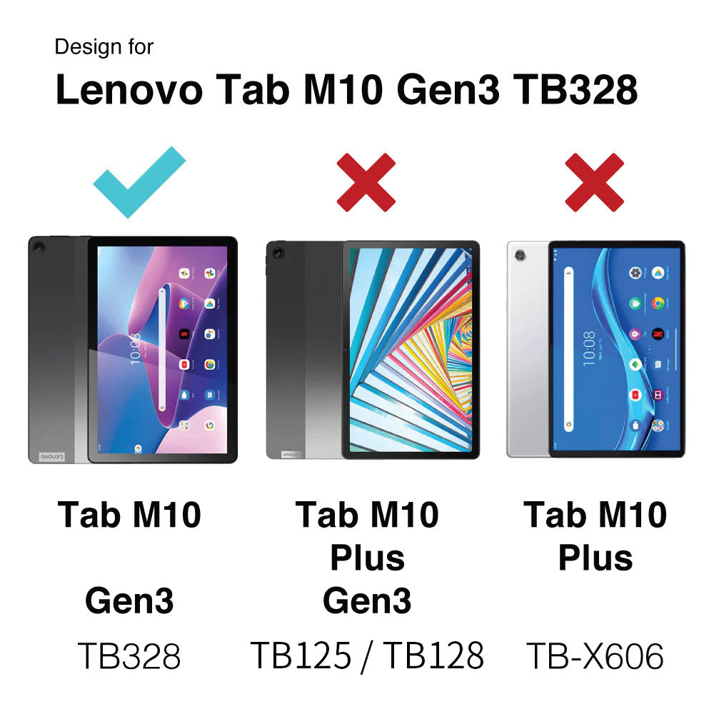 TRN-LN-M10-V3 | Lenovo Tab M10 ( Gen3 ) TB328 | 3 Layers Shockproof Rugged Case with Kick-Stand