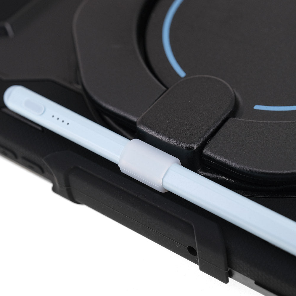 NON-iPad-PR1 | iPad Pro 9.7 2016 | Rugged Case with Kick-Stand & Folding Grip & Pencil Holder