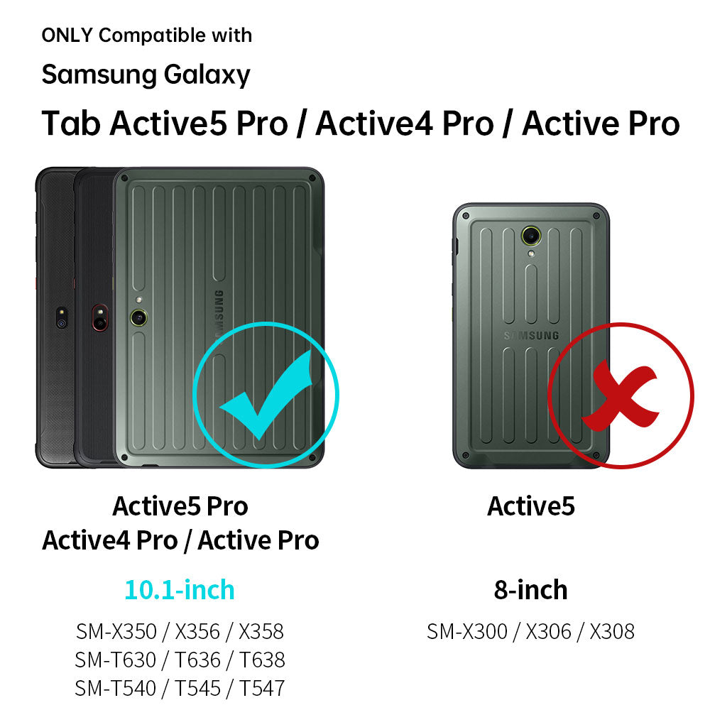 JVN-SS-X350 | Samsung Galaxy Tab Active5 Pro (10.1-inch) SM-X350 SM-X356 SM-X358 / Active4 Pro / Active Pro | Ultra 3 Layers Shockproof Rugged Case With VESA 75x75mm Mounting Holes &amp; Kick-stand