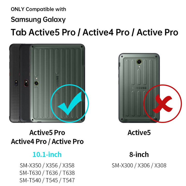 JVN-SS-X350 | Samsung Galaxy Tab Active5 Pro (10.1-inch) SM-X350 SM-X356 SM-X358 / Active4 Pro / Active Pro | Ultra 3 Layers Shockproof Rugged Case With VESA 75x75mm Mounting Holes &amp; Kick-stand
