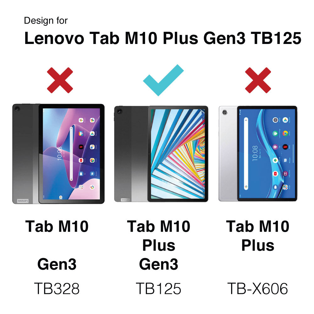  Vakarey for Lenovo Tab M10 Plus 3rd Gen Case TB125FU,for Lenovo  Tab M10 Plus 3rd Gen 10.6 Inch Tablet Case,Black : Electronics