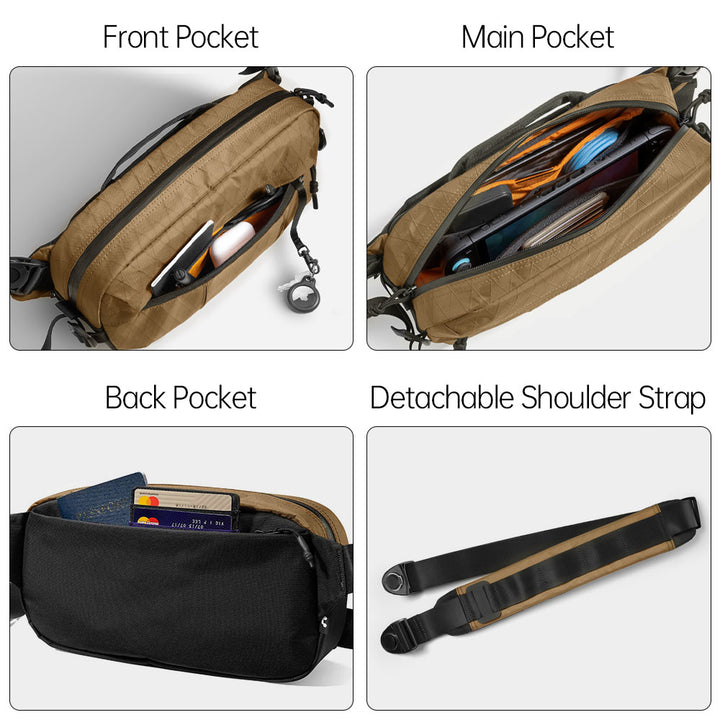 BAG-SL7 | Sling Bag / Chest Bag / Shoulder Bag with Handle | Anti-Splash Bag
