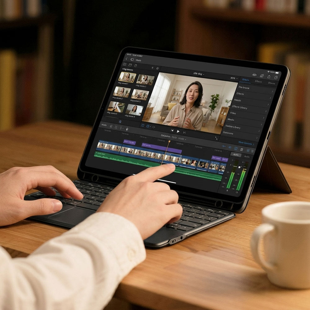ARMOR-X Magnetic Detachable Keyboard Case with Adjustable Stand &amp; Precision Trackpad. Effortlessly switch between typing, viewing, drawing, reading and gaming modes, making it ideal for work meetings, video calls, online classes, watching movies or entertainment on the go.