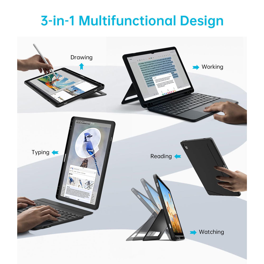 BKV-LN-TB390 | Lenovo Idea Tab Pro (Gen 2) TB390 | Magnetic Detachable Keyboard Case with Stand &amp; Trackpad