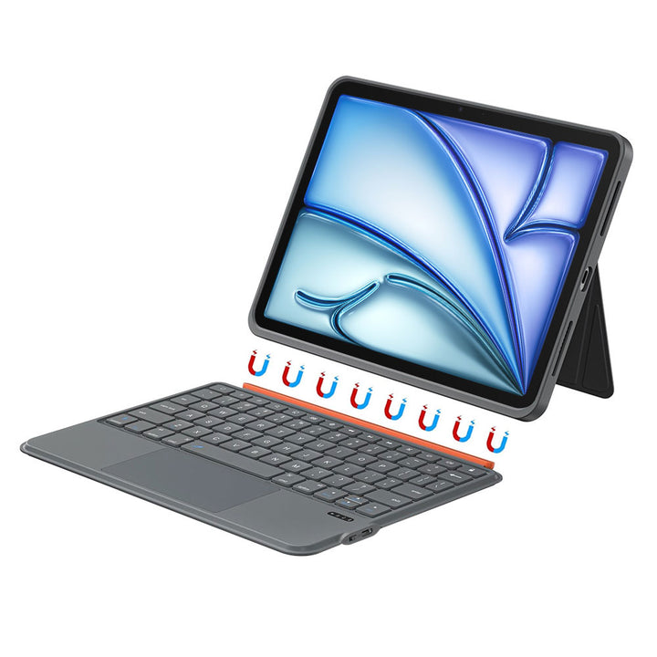 ARMOR-X iPad Air 11 (M2) / (M3) Magnetic Detachable Keyboard Case with Adjustable Stand & Precision Trackpad. Effortlessly switch between typing, viewing, drawing, reading and gaming modes, making it ideal for work meetings, video calls, online classes, watching movies or entertainment on the go.