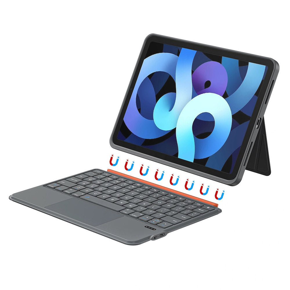 ARMOR-X iPad Air 4 2020 / iPad Air 5 2022 Magnetic Detachable Keyboard Case with Adjustable Stand & Precision Trackpad. Effortlessly switch between typing, viewing, drawing, reading and gaming modes, making it ideal for work meetings, video calls, online classes, watching movies or entertainment on the go.