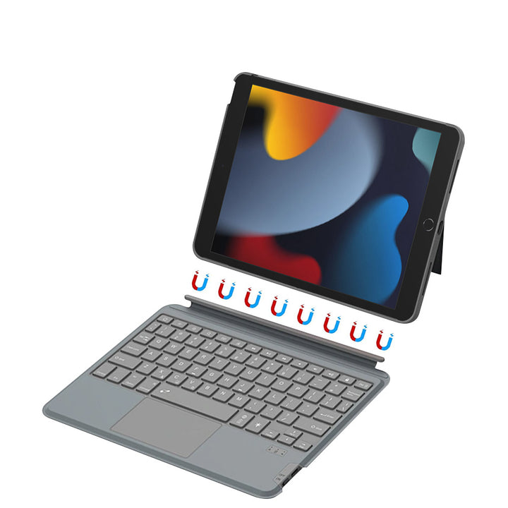 ARMOR-X iPad 10.2 (7th & 8th & 9th Gen.) 2019 / 2020 / 2021 Magnetic Detachable Keyboard Case with Adjustable Stand & Precision Trackpad. Effortlessly switch between typing, viewing, drawing, reading and gaming modes, making it ideal for work meetings, video calls, online classes, watching movies or entertainment on the go.