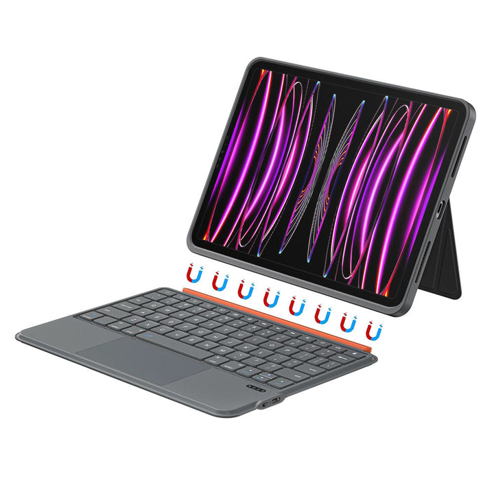ARMOR-X iPad Pro 11 ( 1st / 2nd / 3rd / 4th Gen. ) 2018 / 2020 / 2021 / 2022 Magnetic Detachable Keyboard Case with Adjustable Stand & Precision Trackpad. Effortlessly switch between typing, viewing, drawing, reading and gaming modes, making it ideal for work meetings, video calls, online classes, watching movies or entertainment on the go.