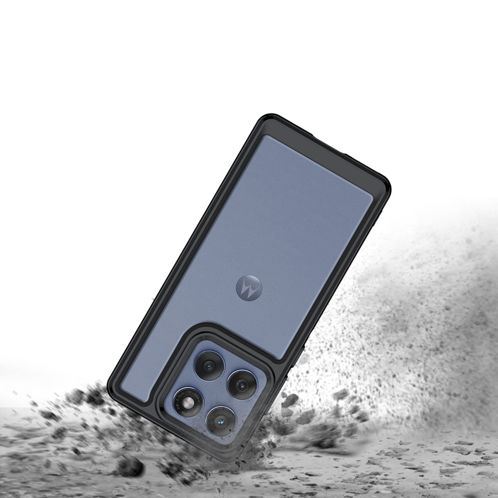 PanXCase Armor Hoesje Voor Motorola Edge 60 / 60 Fusion / 60 Pro - Met 360° Standaard, Magnetisch, Valbestendig (Zwart)