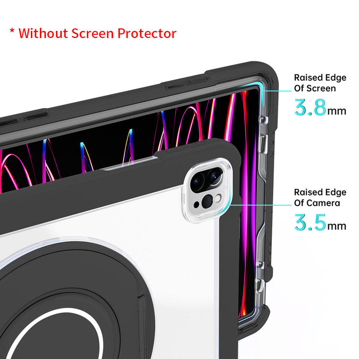 BON-iPad-A5PN | iPad Air 11 ( M2 ) | Rugged case with kick-stand & folding grip & pencil holder