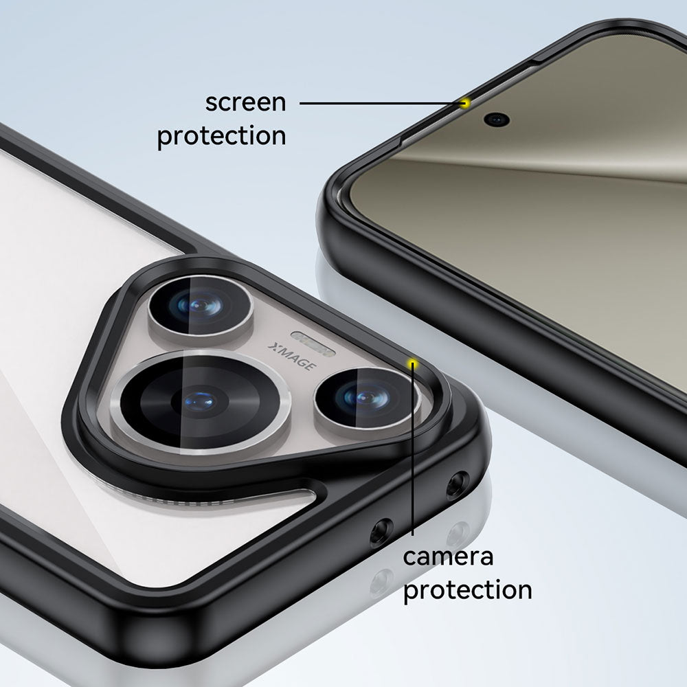 Custodia Con Supporto Per Huawei Pura 70 PRO – Pelle Premium E TPU Morbido, Design A Stelle, Bianco
