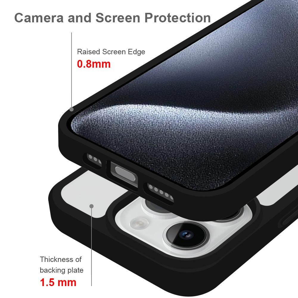ARMOR-X APPLE iPhone 15 Pro shockproof cases. Raised screen edge for camera and screen protection.
