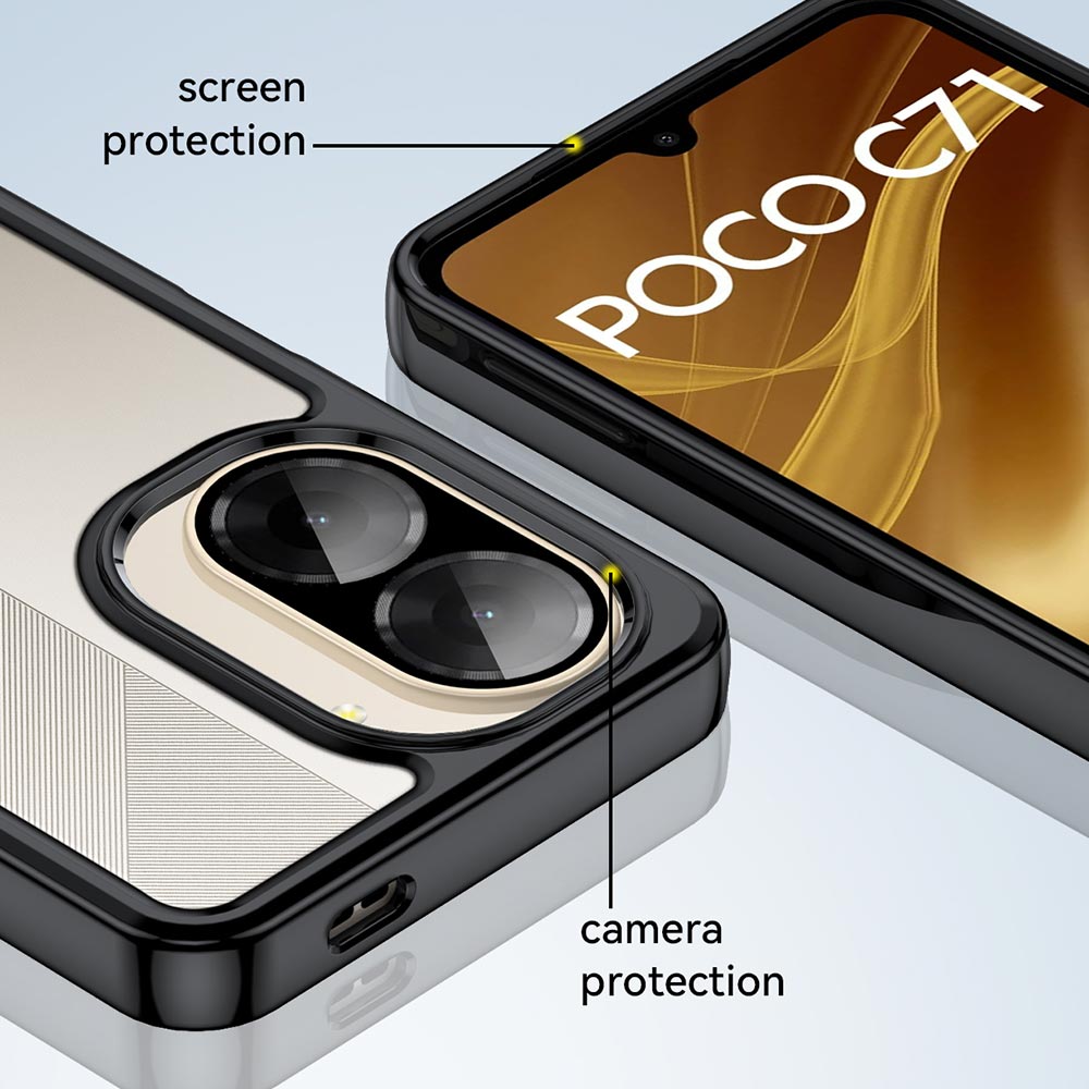 ARMOR-X Xiaomi Poco C71 shockproof cases. Military-Grade Mountable Rugged Design with camera and screen protection.