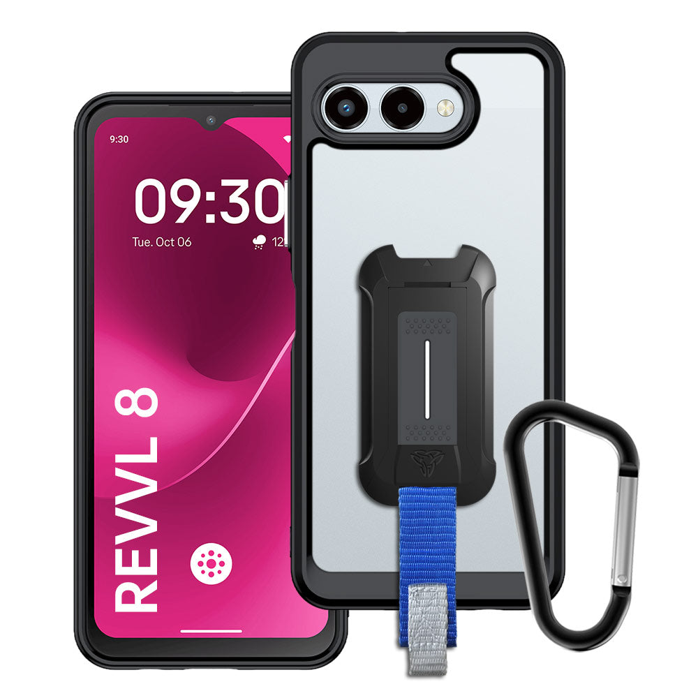 ARMOR-X T-Mobile REVVL 8 shockproof cases. Military-Grade Mountable Rugged Design with best drop proof protection.