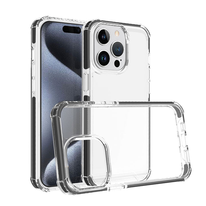 ARMOR-X iPhone 15 Pro Military Grade Shockproof Drop Proof Cover. Transparent back cover offers invisible scratch-resistance.