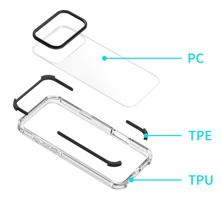 ARMOR-X iPhone 17 Air Military Grade Shockproof Drop Proof Cover. Constructed of high-grade polycarbonate, TPU & TPE materials.