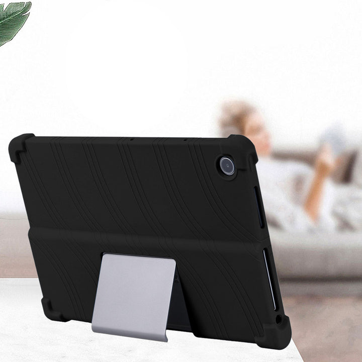 ARMOR-X Lenovo Tab Plus TB351FU Soft silicone shockproof protective case. Built-in adjustable kickstand convenient for providing different viewing angles when watching videos, texting, gaming or learning etc.