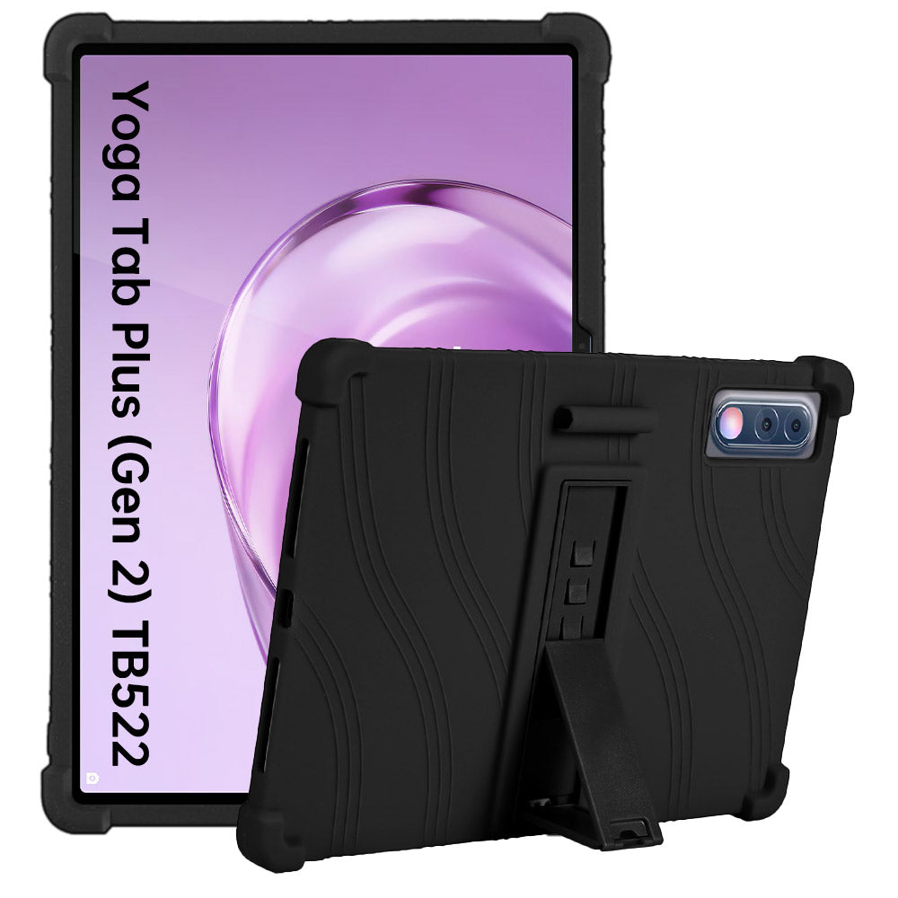 ARMOR-X Lenovo Yoga Tab Plus (Gen 2) TB522 Soft silicone shockproof protective case with kick-stand.