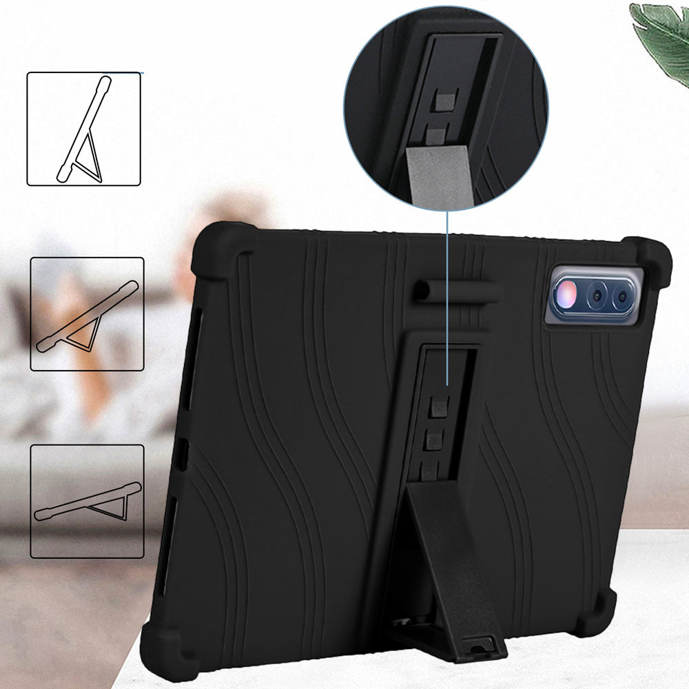 ARMOR-X Lenovo Yoga Tab Plus (Gen 2) TB522 Soft silicone shockproof protective case. Built-in adjustable kickstand convenient for providing different viewing angles when watching videos, texting, gaming or learning etc.