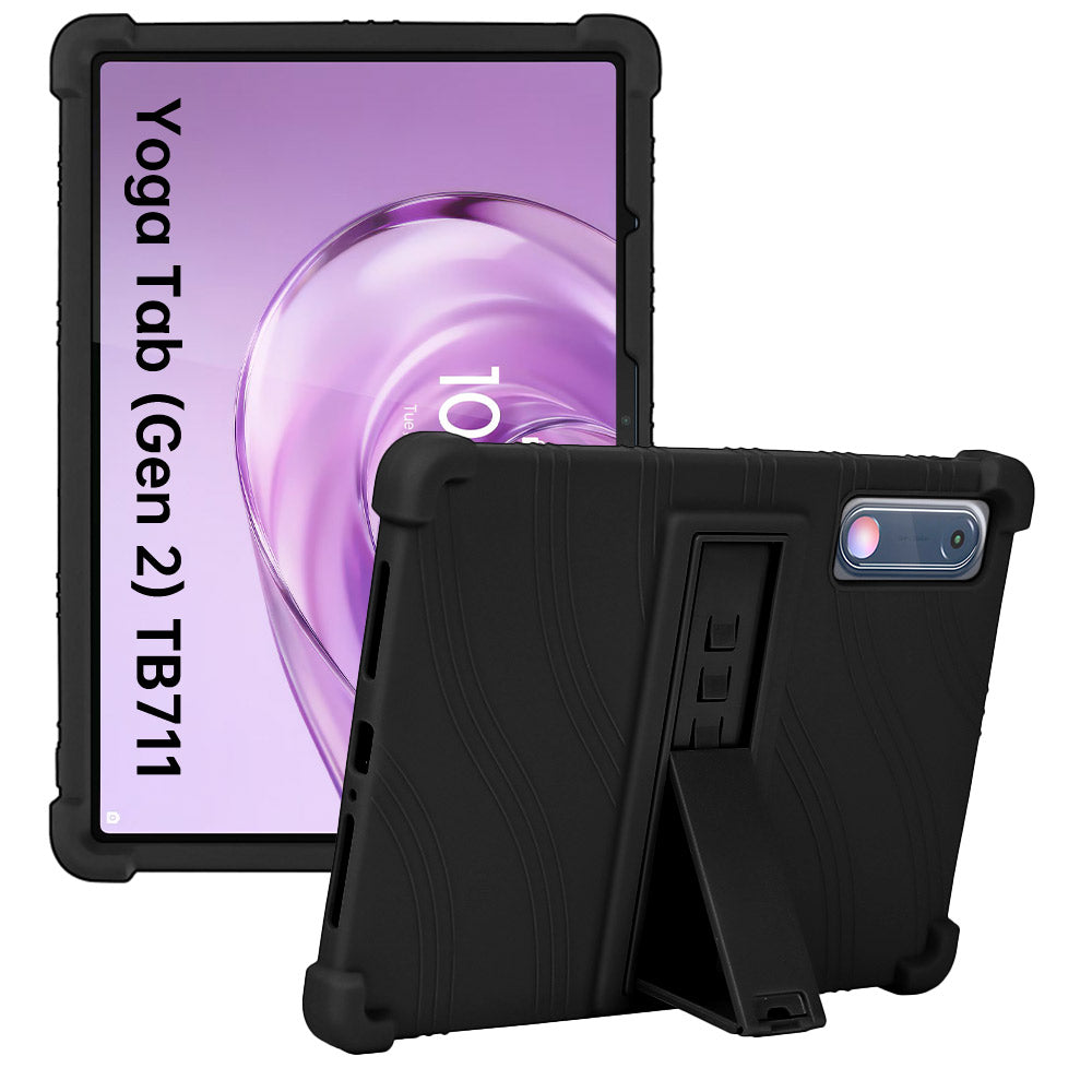 ARMOR-X Lenovo Yoga Tab (Gen 2) TB711 Soft silicone shockproof protective case with kick-stand.