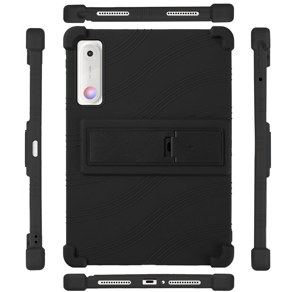 ARMOR-X Lenovo Yoga Tab (Gen 2) TB711 Soft silicone shockproof protective case with kick-stand. Cover all the edges and corners to offer full protection all around the device.