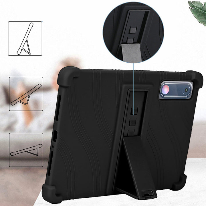 ARMOR-X Lenovo Yoga Tab (Gen 2) TB711 Soft silicone shockproof protective case. Built-in adjustable kickstand convenient for providing different viewing angles when watching videos, texting, gaming or learning etc.