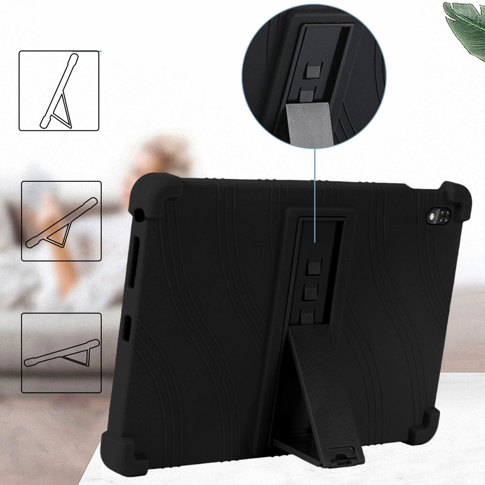 ARMOR-X Lenovo ThinkTab X11 (Gen 1) TB353 Soft silicone shockproof protective case. Built-in adjustable kickstand convenient for providing different viewing angles when watching videos, texting, gaming or learning etc.