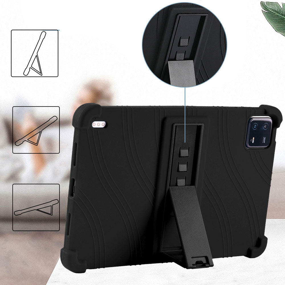 ARMOR-X Xiaomi Pad 6 / 6 Pro Soft silicone shockproof protective case. Built-in adjustable kickstand convenient for providing different viewing angles when watching videos, texting, gaming or learning etc.