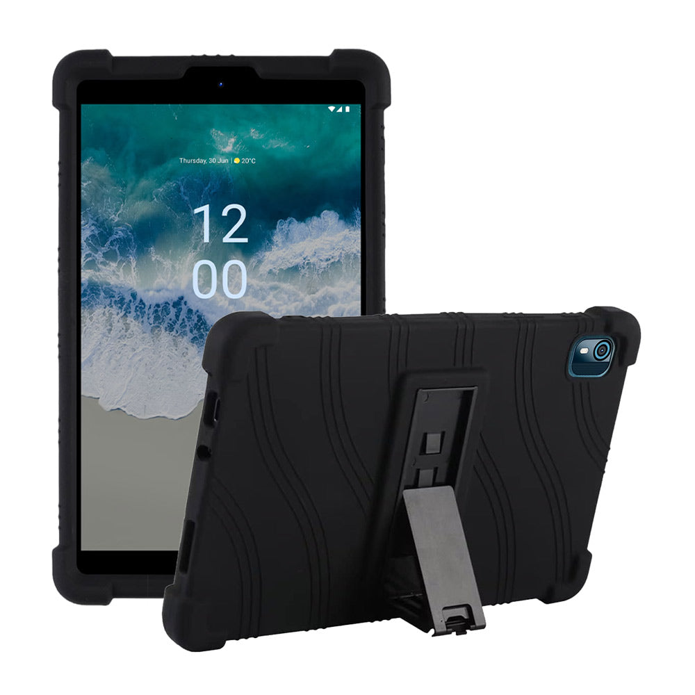 ARMOR-X Nokia T10 Soft silicone shockproof protective case with kick-stand.