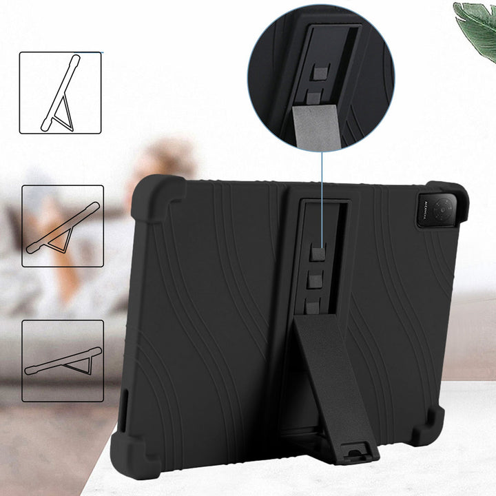 ARMOR-X TCL Tab 10L Gen 4 8483A 10.1 Soft silicone shockproof protective case. Built-in adjustable kickstand convenient for providing different viewing angles when watching videos, texting, gaming or learning etc.
