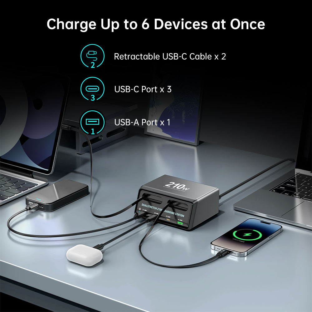 CHR-60E | 6-Port USB GaN Charging Station 160W Output