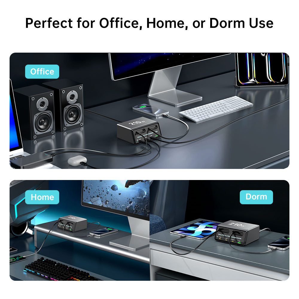 CHR-60E | 6-Port USB GaN Charging Station 160W Output