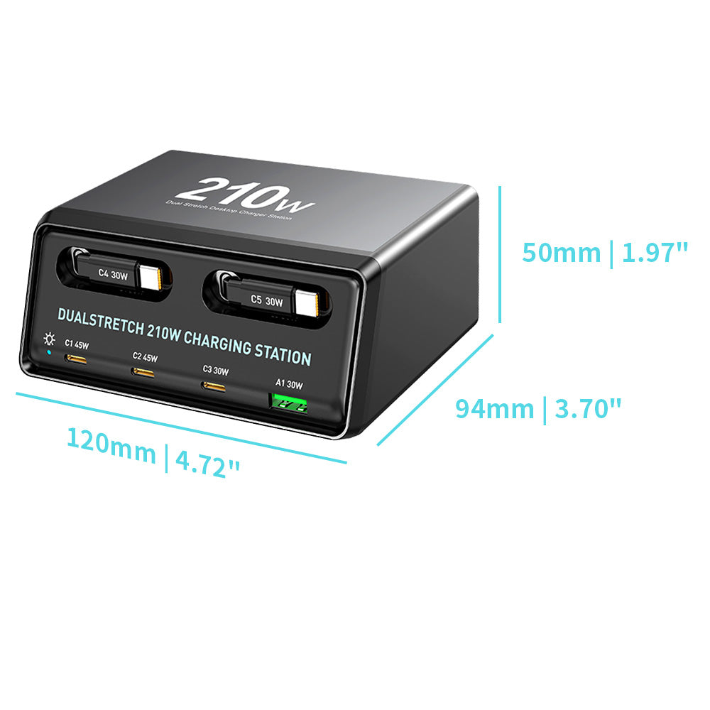 CHR-60E | 6-Port USB GaN Charging Station 160W Output