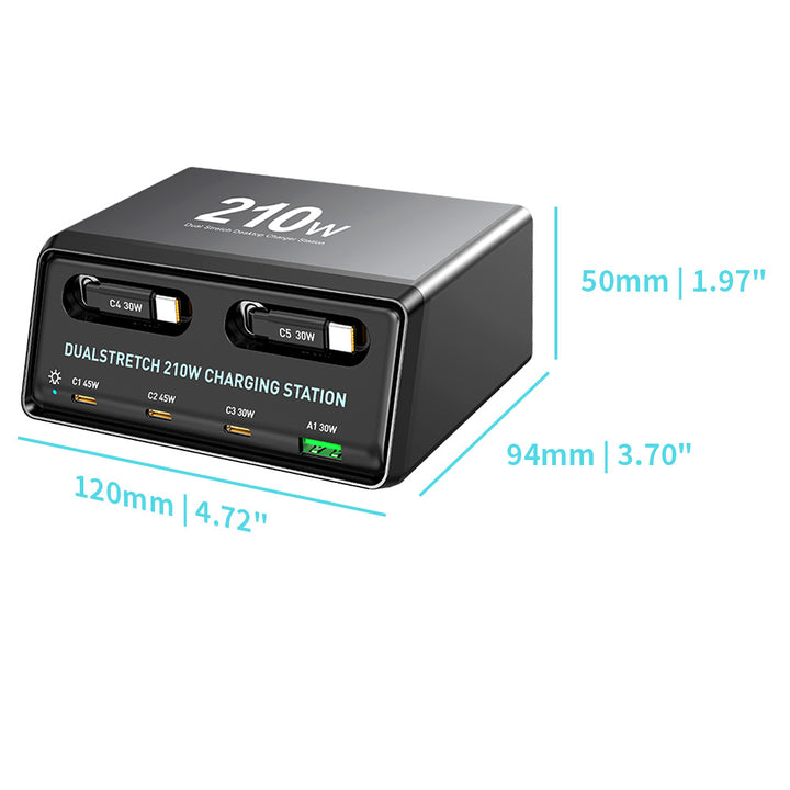 CHR-60E | 6-Port USB GaN Charging Station 160W Output
