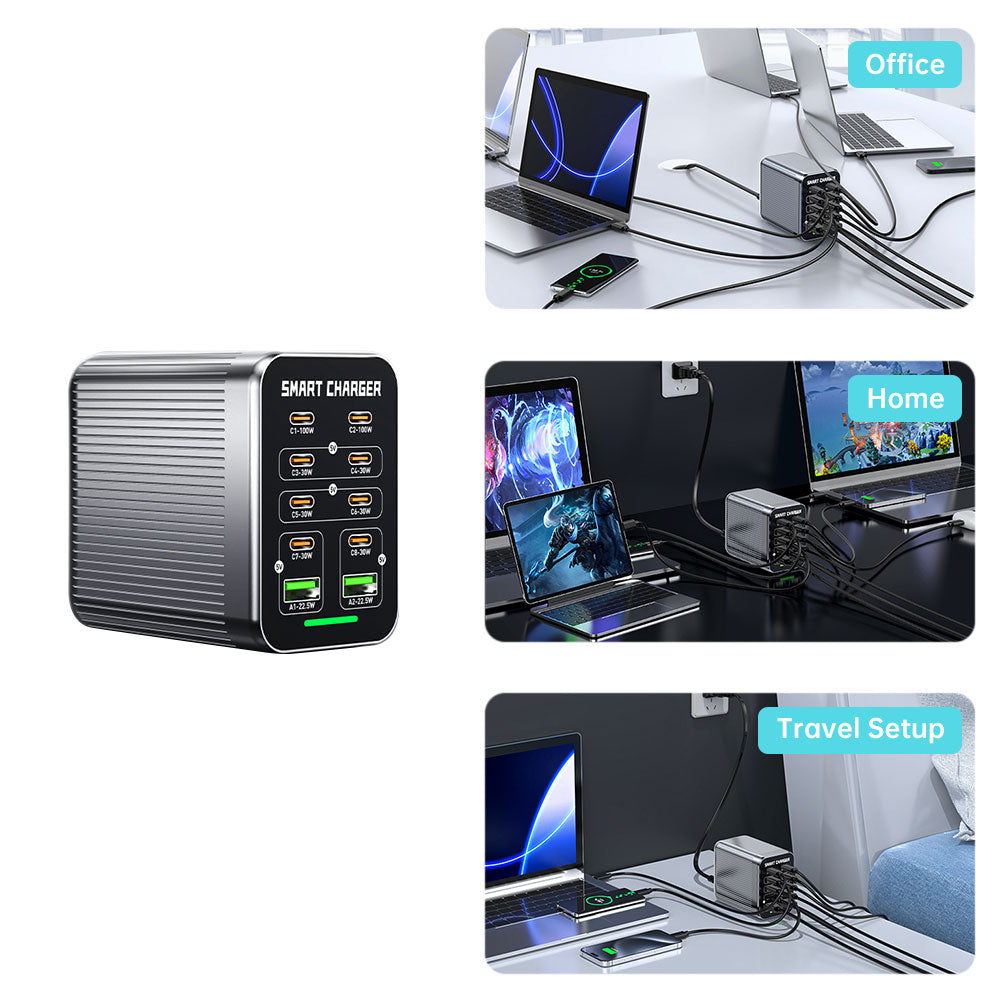 CHR-G1 | 10-Port Intelligent Multi USB GaN Charger 200W Output