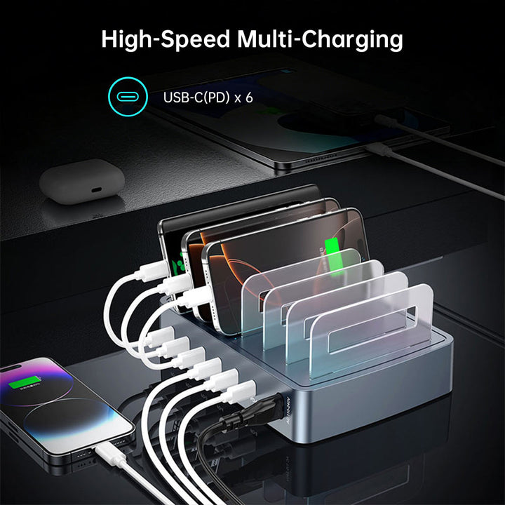 CHR-H883 | 6-Port Intelligent Multi Charging Station 100W Output