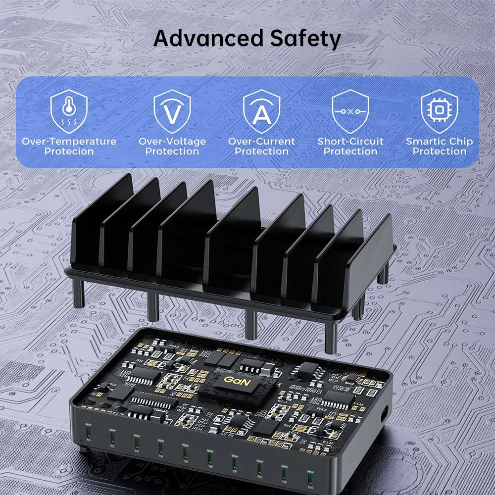 CHR-LMH01 | 10-Port Intelligent Multi Charging Station 300W Output