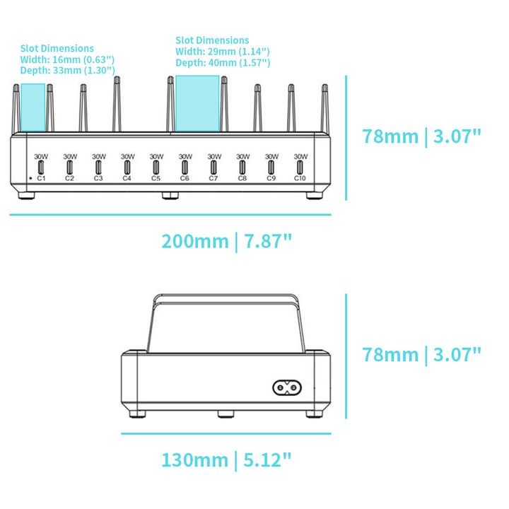 CHR-LMH01 | 10-Port Intelligent Multi Charging Station 300W Output