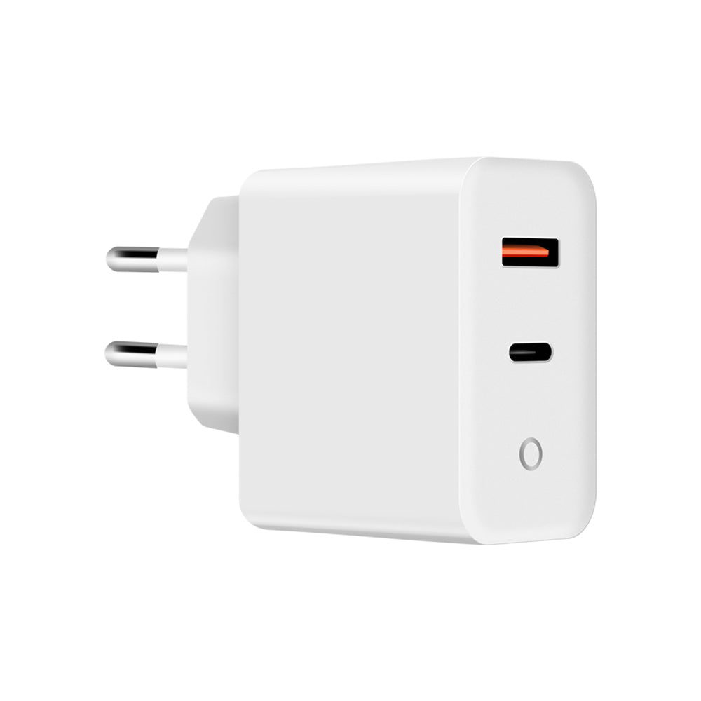 ARMOR-X 38W 2-Port PD3.0+QC3.0 GaN Wall Power Charger Fast Charger. Equipped with the latest intelligent chip, this 38W fast charger supports PD 3.0/2.0, QC 3.0, PPS, and other major fast-charging protocols. With dual-port output, you can power up two devices simultaneously — saving valuable time without compromising speed.