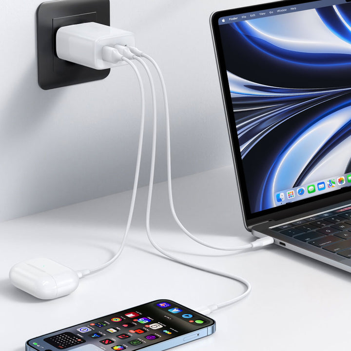 CHR-WA4F | 65W 3-Port PD3.0+QC3.0 GaN Wall Power Charger Fast Charger