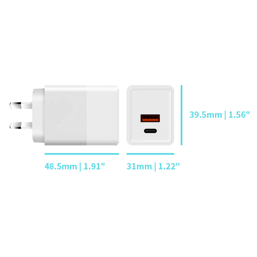 CHR-WA6B | 45W 2-Port PD3.0+QC3.0 GaN Wall Power Charger Fast Charger