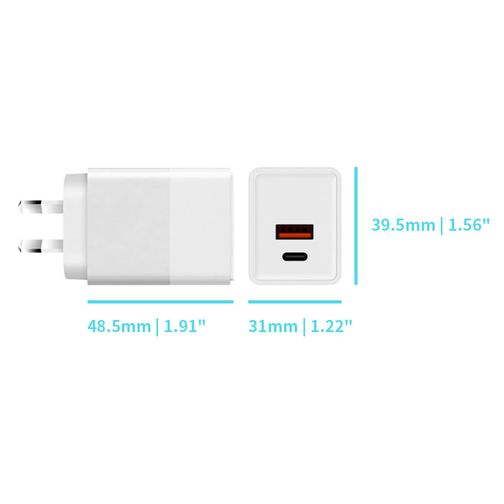CHR-WA6B | 45W 2-Port PD3.0+QC3.0 GaN Wall Power Charger Fast Charger