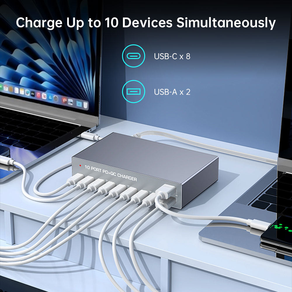 CHR-X6Y | 10-Port Intelligent Multi Charging Station 140W Output