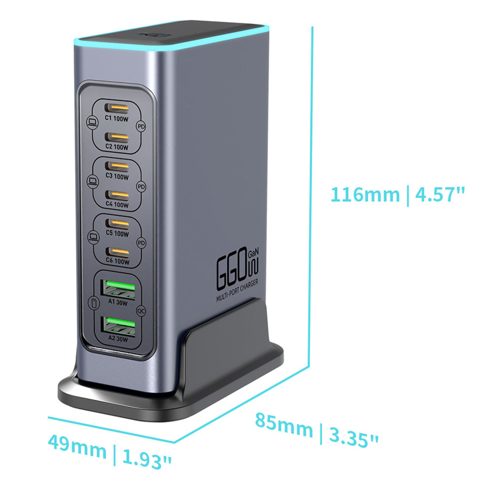 CHR-X8L | 8-Port Intelligent Multi Charging Station 140W Output
