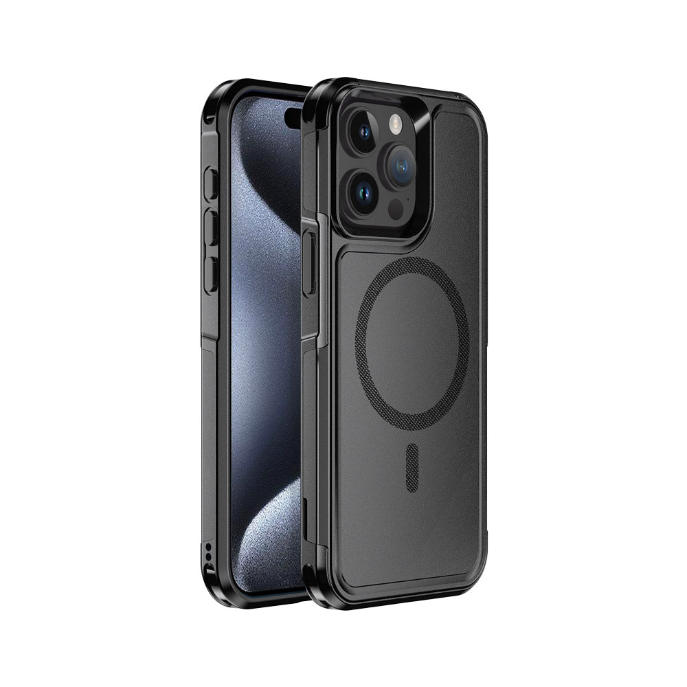 ARMOR-X APPLE iPhone 15 Pro military grade protective case & magnetic case, supports wireless charging.