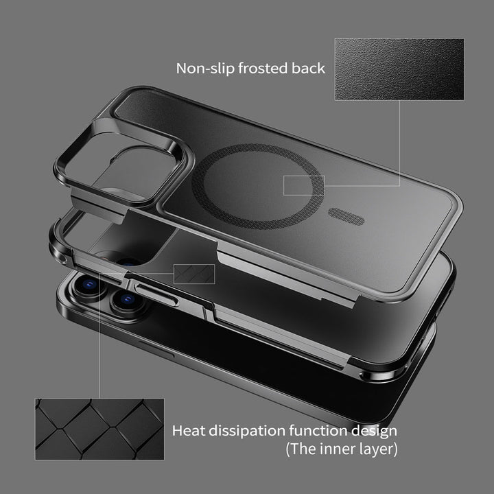 ARMOR-X APPLE iPhone 15 Pro military grade protective case & magnetic case. Heat dissipation function design.