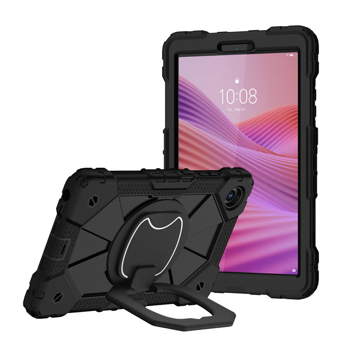 ARMOR-X Lenovo Tab K9 / Lenovo Tab One TB305 Rugged Case with Kick-Stand &amp; Folding Grip. 
This rugged tablet case combines heavy-duty 3-layer protection with a versatile 360° rotating kickstand and 180° folding grip for secure one-handed use and hands-free viewing. Raised bezels help protect the screen and camera from everyday scratches, while precision cutouts, integrated dust covers, and a reinforced shoulder strap attachment ensure reliable performance wherever work or adventure takes you.
